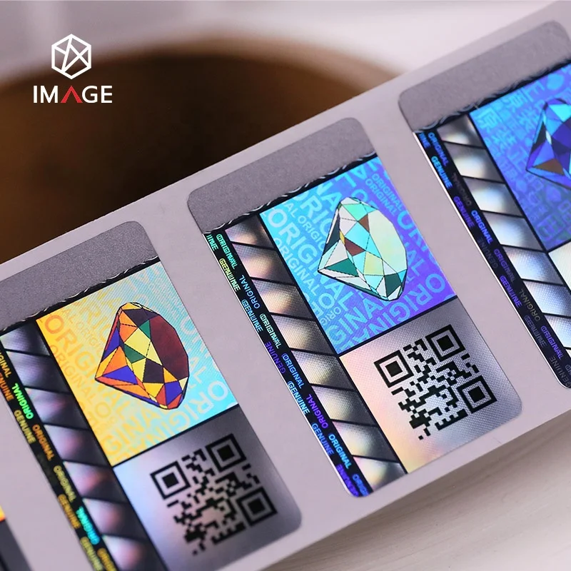 Прозрачная наклейка с голограммой в виде сот QR-кода