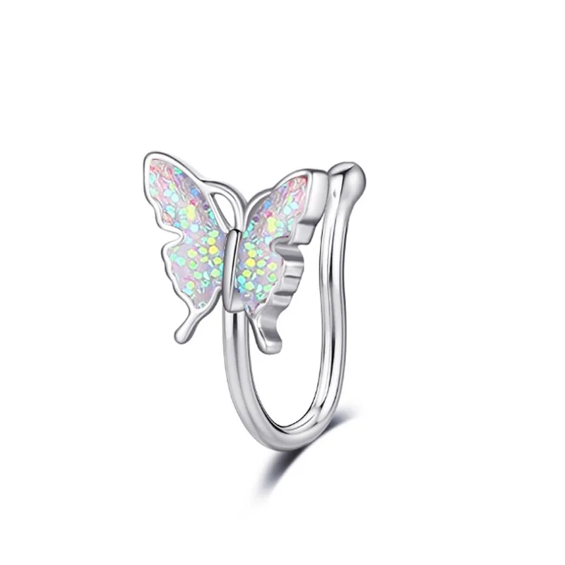Hot Adjustable Non Piercing Face Faux Nose Ring Popular Butterfly Nose Cuff For Women