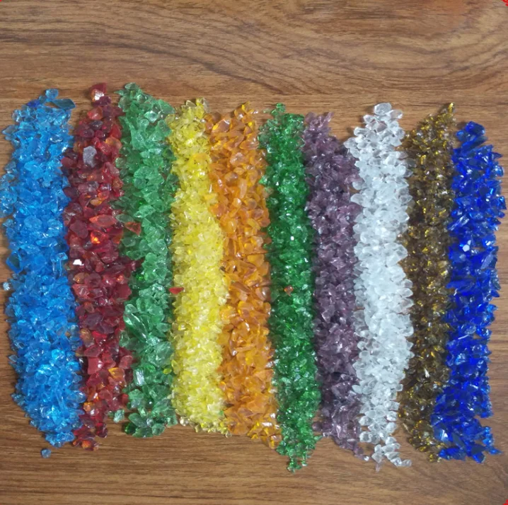 crushed glass for garden and decoration wall glass chunks