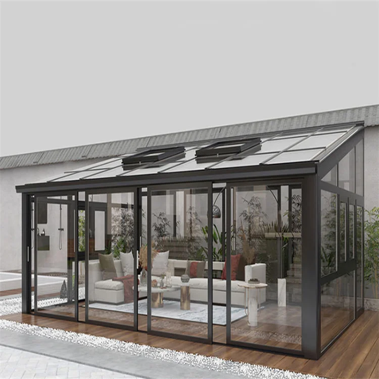 Best Quality Prefab Glass House Balcony Veranda Best Quality Houses Glass folding sunroom Modular Prefab Glass House
