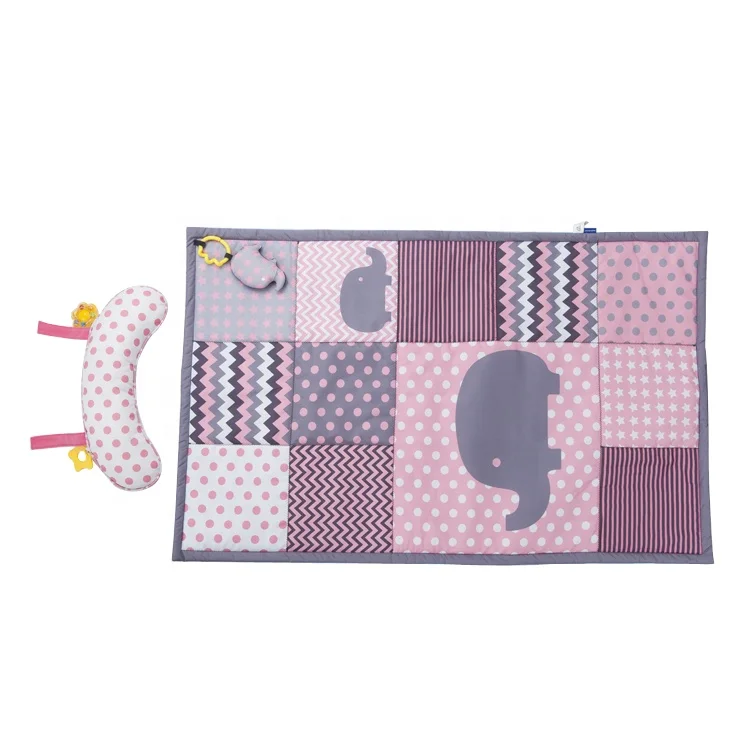 Well design  Non toxic Elephant theme Multifunctional Baby Activity Indoor Soft Play Mats Size for kids 100CM*63CM