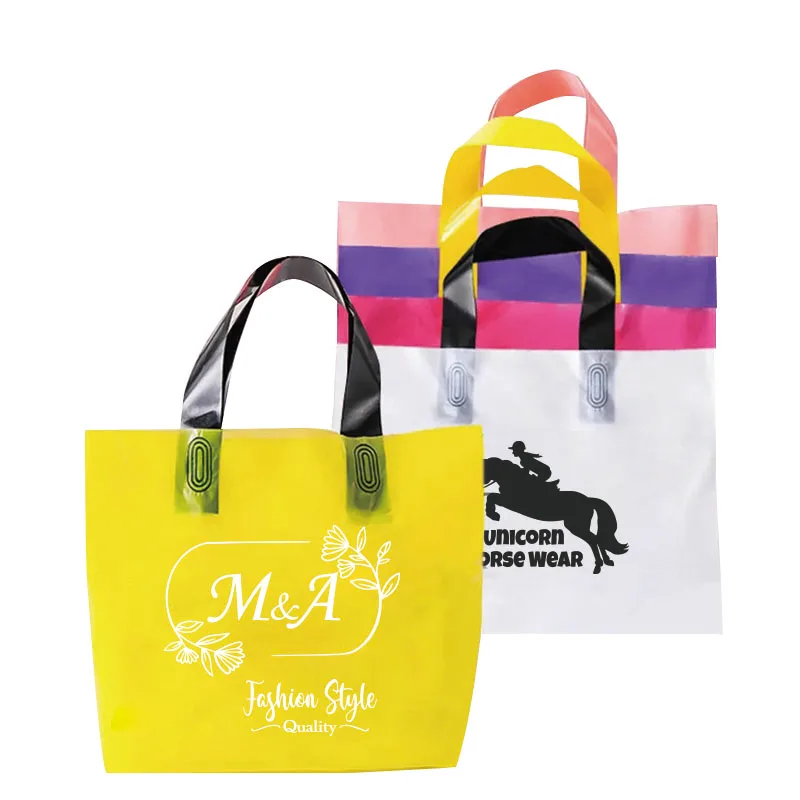 SZCX Custom Logo Recyclable Retail Plastic Gift Shopping Packaging Thank You Bags For Boutique