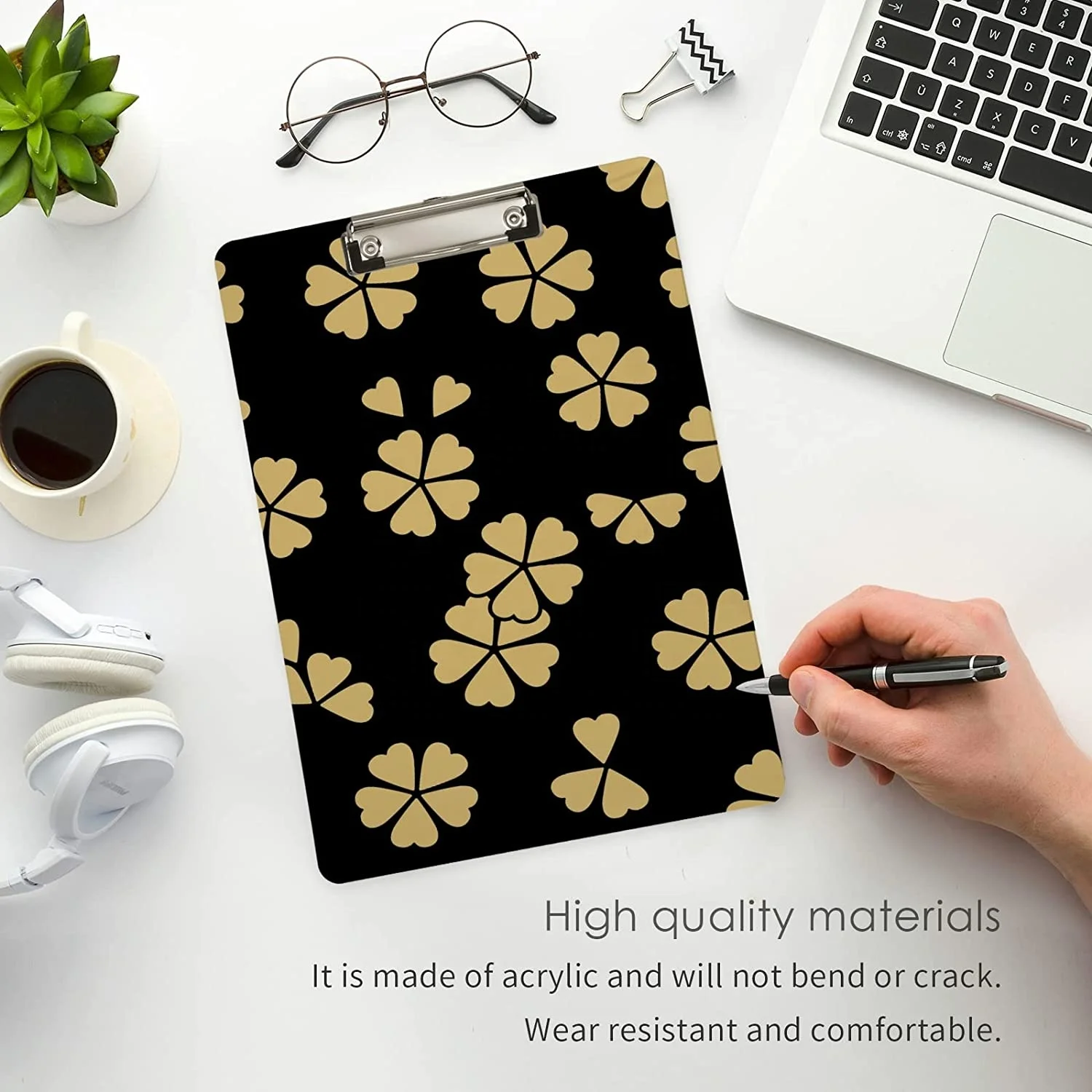 Office Stationery Supplies Customized Plastic Clipboard Waterproof Clip Board With Metal Clip and Retractable Hole for Hanging