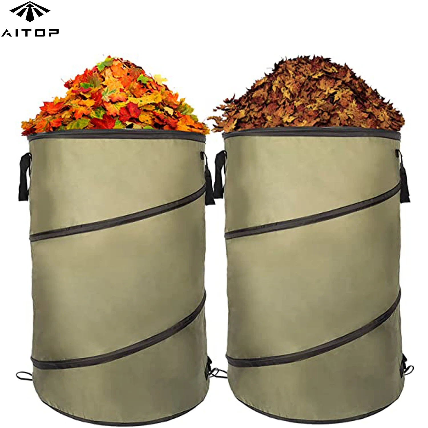 Customized Logo and Capacity Folding 30 Gallon Collapsible Toy Container Garden Camping Waste Pop up Leaf Bag