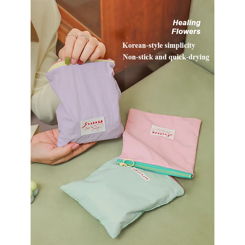 Stock Multi Colors Cosmetic Bag Zipper Toiletries Organizer Bag For Women Girls Gift Makeup Pouch