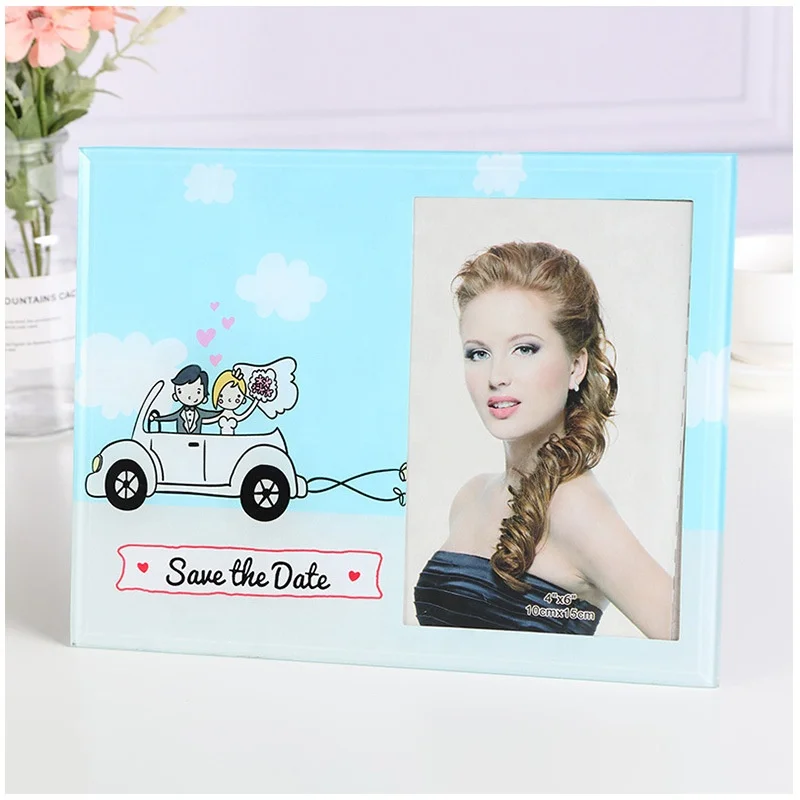 
Ultra HD Glass Edging Crystal Photo Frame Desktop Decorative Glass Frame Crystal Photo Frame 