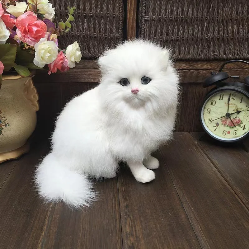 Игрушечные животные реалистичные игрушки ручной работы персидские кошки белые плюшевые детские украшение дома