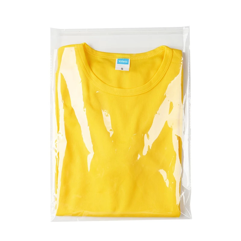 Custom Clear Transparent Cello Cellophane Self Adhesive Seal Polybag T-Shirts Clothes Clothing Bag With Logo