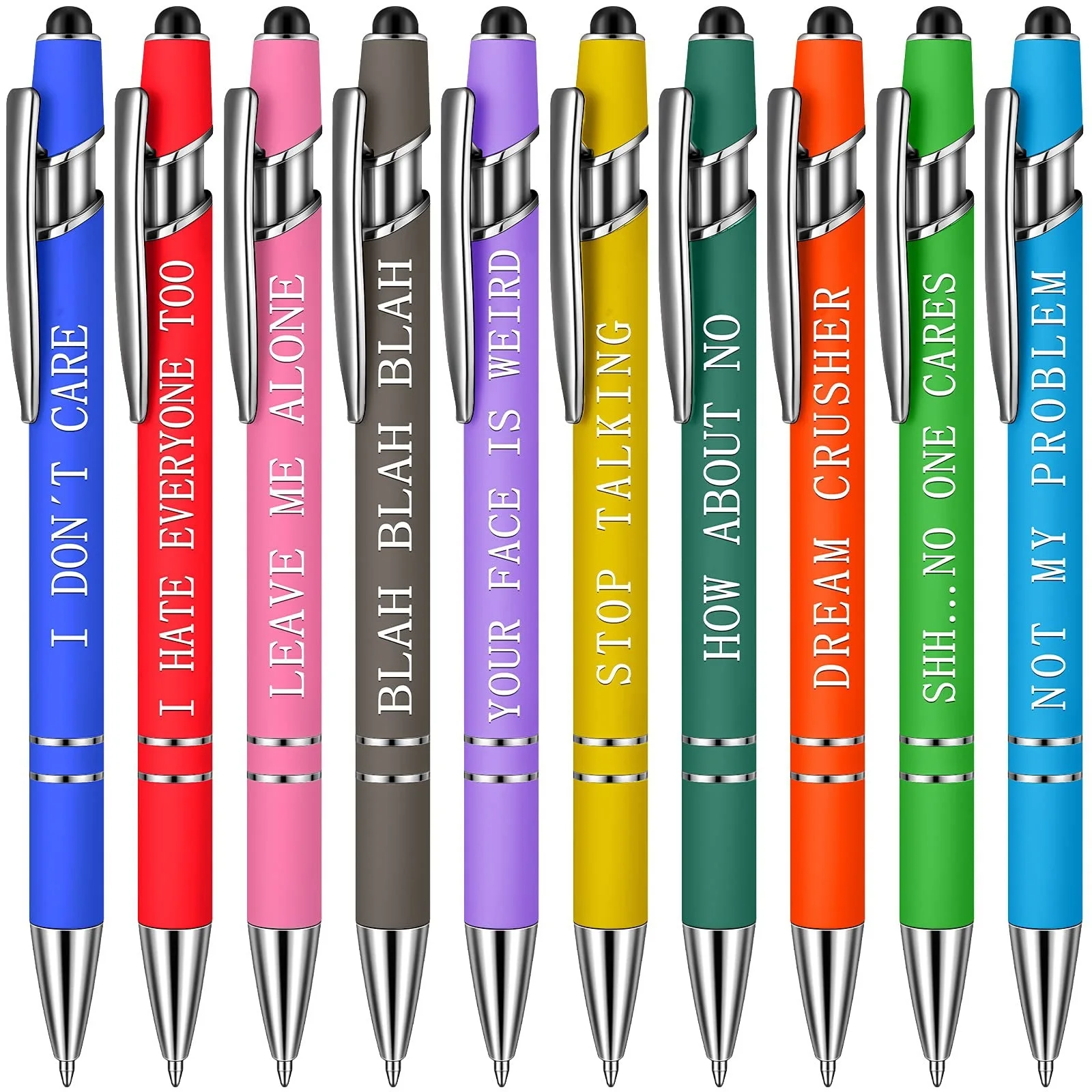 Funny Pens High Quality Pen Set 10 Capacitor Metal Press Ballpoint Pen Set