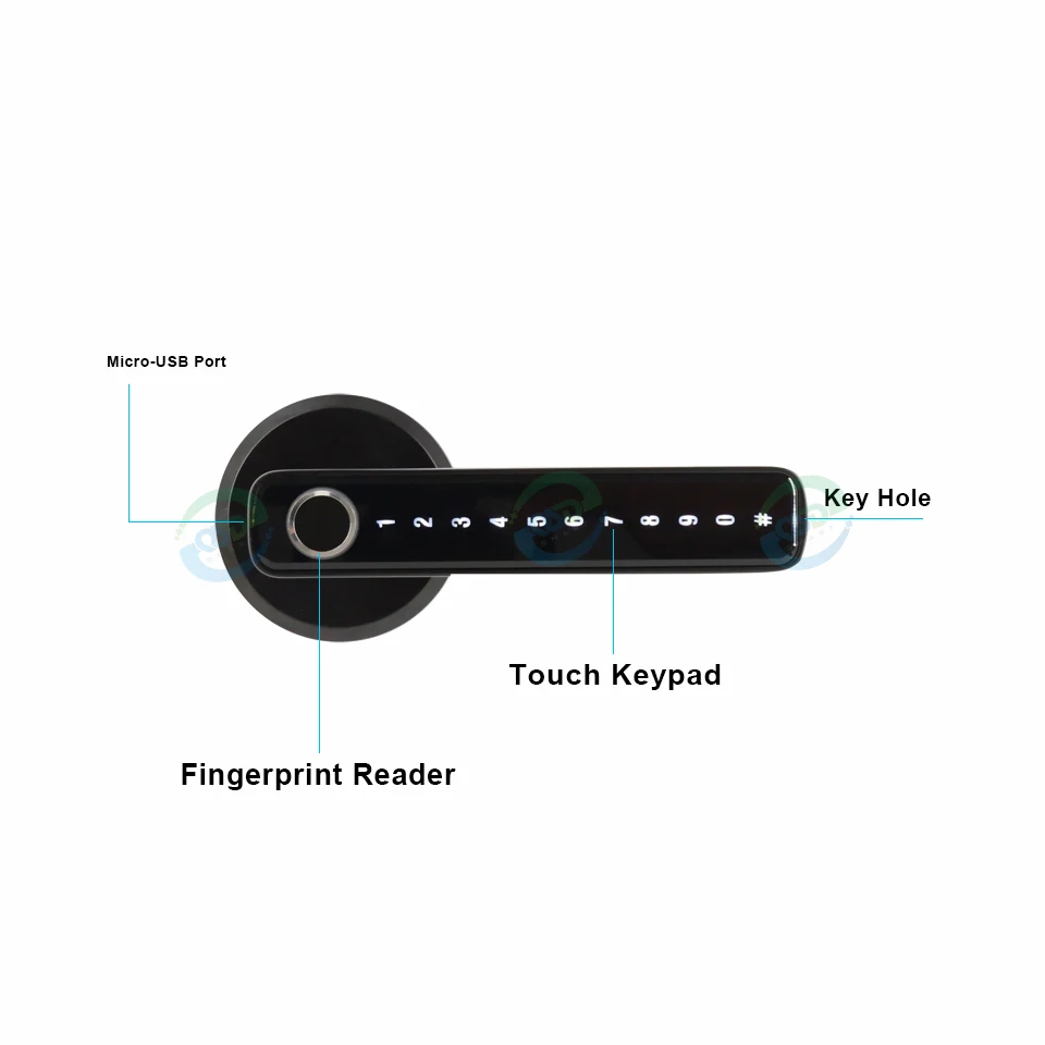 Fingerprint Recognition Handle Easy Installation Smart Lock Tuya Ttlcok App Voice Control Smart Alarm Door Lock Cerradura
