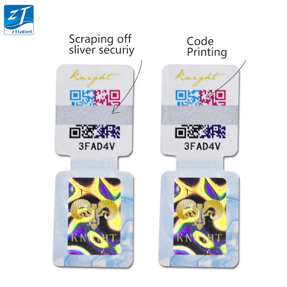 custom printing vinyl waterproof holographic die cut logo laser hologram security qr code sticker labels serial number