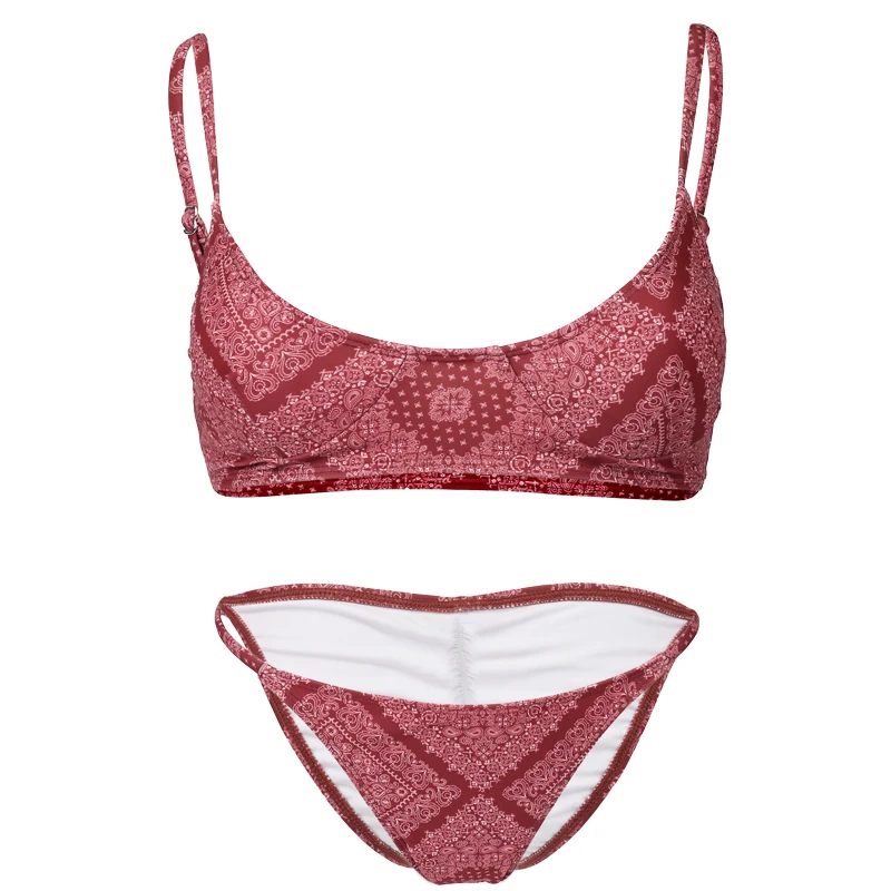 Micro Women Set Custom Girl Swimwear Swimsuit Triangle  Printing Swim Wear Sexy Bikini