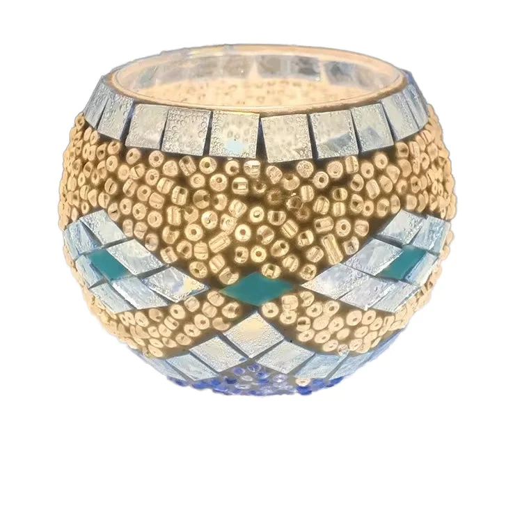 Luxury Colorful Wedding Decorations,European-style Round Candle Jar Glass Candle Holder/ Customizable Vintage Cylinder Hu