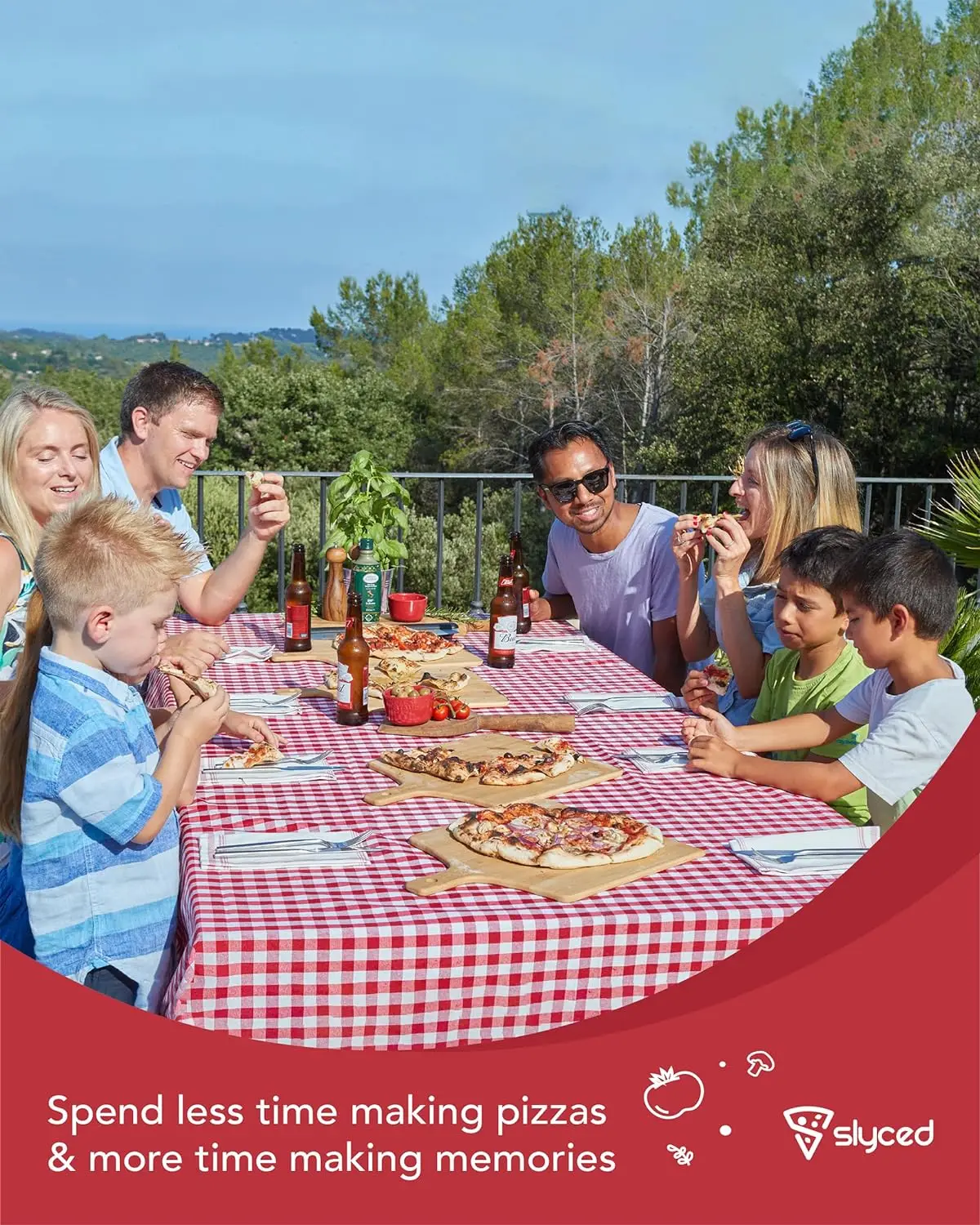 Wood Pizza Peel Rack | Includes 4 x 12 Inch Non-Stick Bamboo Pizza Boards Real Wood Pizza Paddle Stand Innovative Design