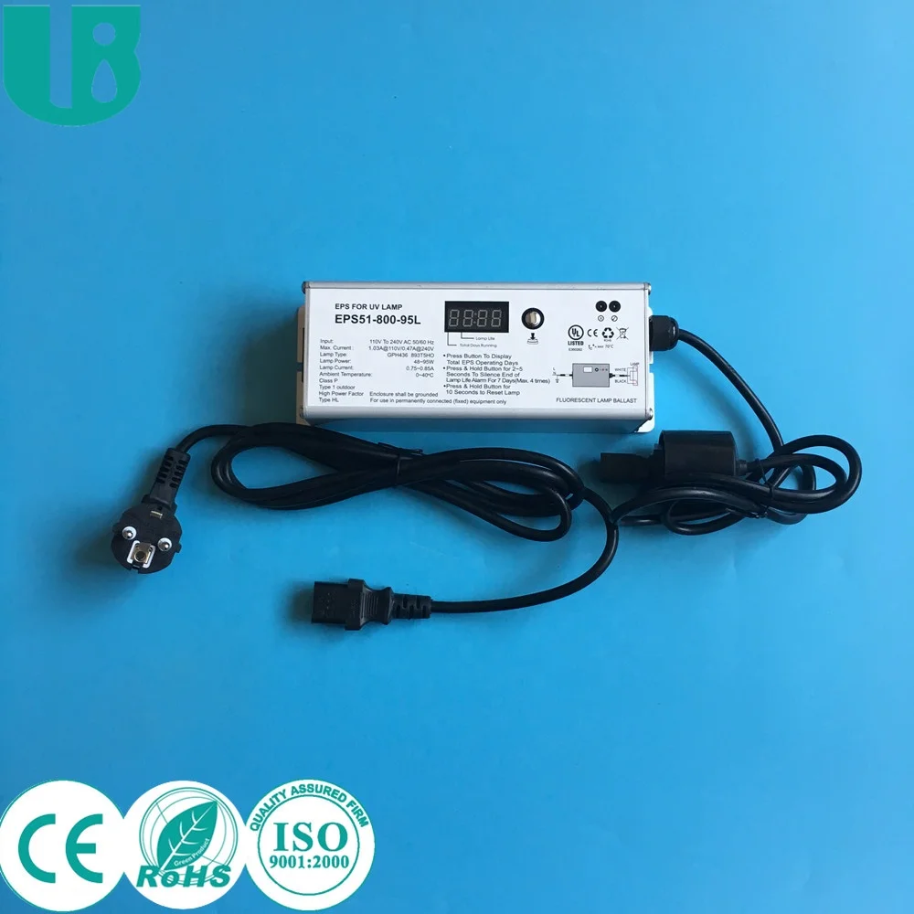 EPS51-800-95L 36W 55w 95w high output uvc lamp Electronic Ballast with countdown timer