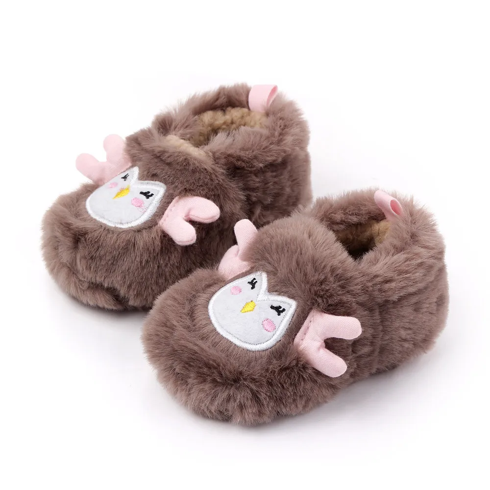 2022 Pv Velvet Cute baby  plush  slippers fur toddler kids baby slides sandals for winter