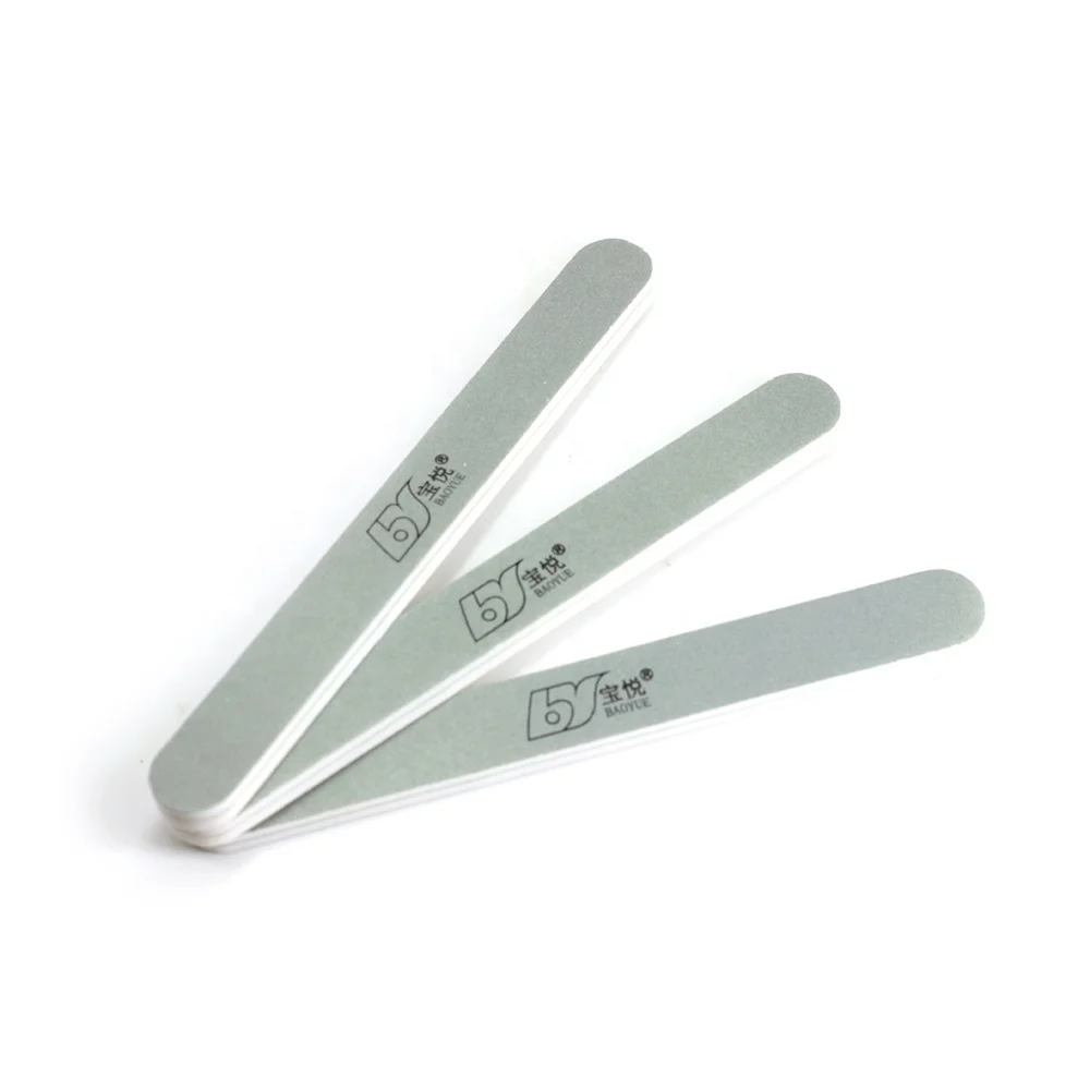 Custom logo printed greyish green personal care sponge polished nail buffer