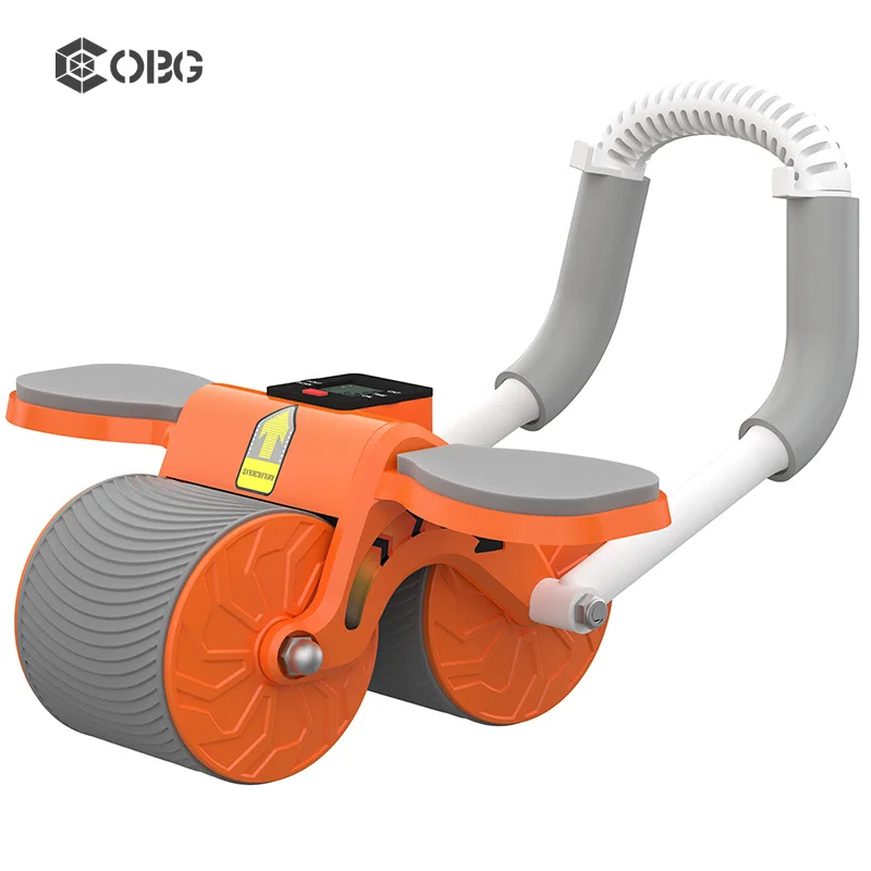 Digital Timing Abs Workout  Ab Roller  Wheels Automatic Rebound Ab Roller with Elbow Support and Knee Pad