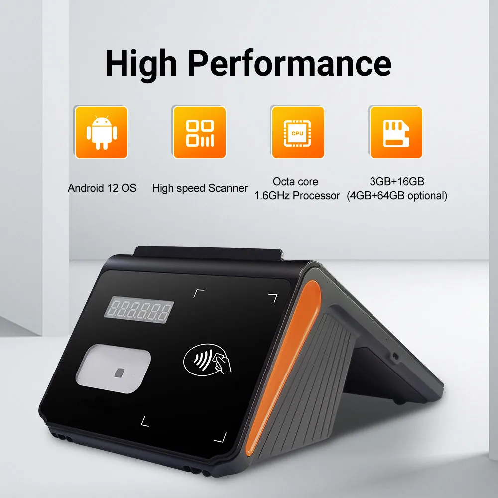 8 Inch Terminal de Punto De Venta Android 12 Handheld Payment Terminal Pos