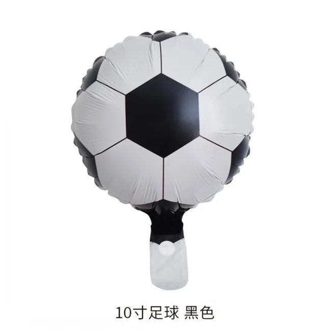 whole sale 10 inch black red blue football foil balloon mini soccer balloon for sport meeting party decoration