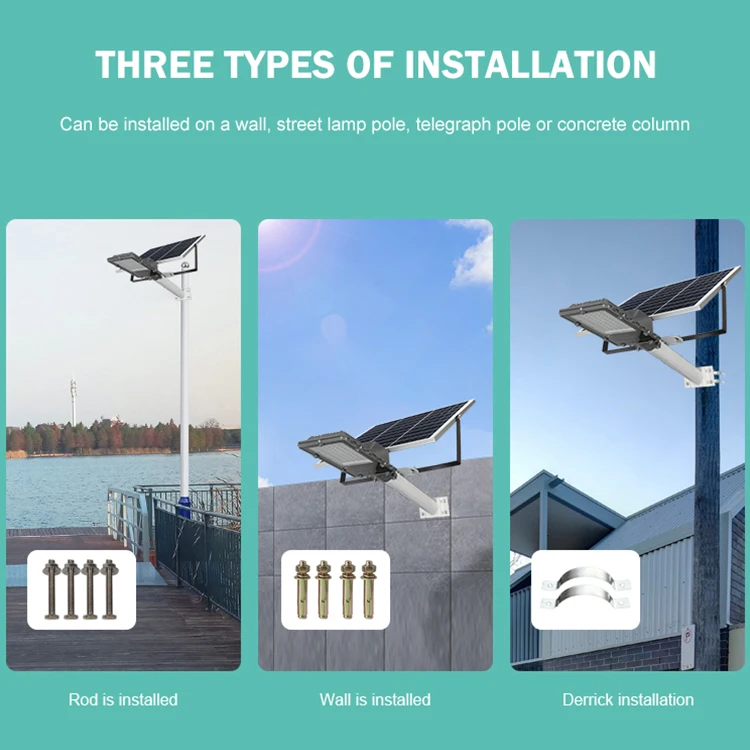 
Remote Control 60W 100W 200W 300W 400W Aluminum Housing Outdoor Solar LED StreetLight 