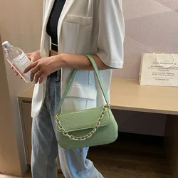Luxury Crocodile Pattern Crossbody Bags Mini PU Leather Shoulder Bag Women 2021Chain Designer Armpit Bags Female Phone Handbags