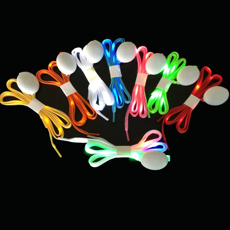 Hot selling LED Glowing Fashion Luminous Led Shoe Laces Led Shoelaces Flat Glow Multi Colors Shoelaces