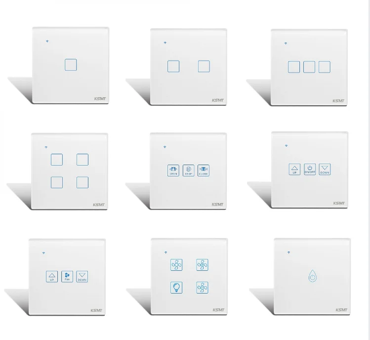 Ksmt 86 EU Standard zigbee mini switch 3 gang1 way tempered glass panel touch light switch zigbee remote switch
