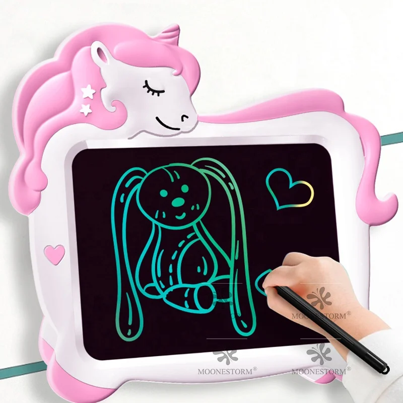 Cartoon Unicorn Toy for Preschool Kids Drawing Tablet Erasable LCD Writing Tablet 10 Inch
