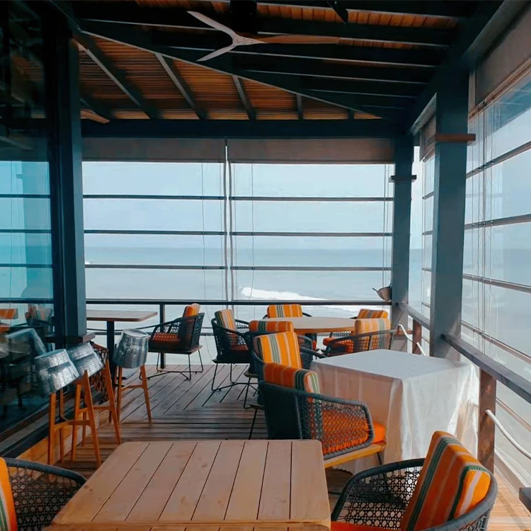 Новый дизайн, ПВХ римские шнуры Monsoon, пляжные ПВХ жалюзи, прозрачные наружные пластиковые рождественские прозрачные шторы из Гуанчжоу