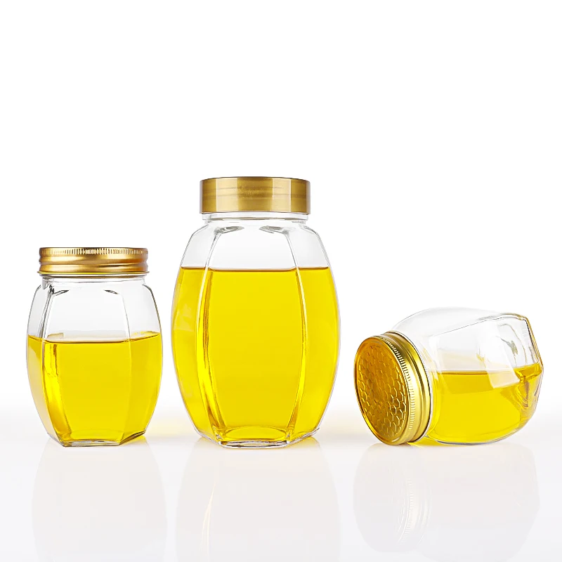 500g 1000g 380ml 730ml 1kg Glass Container Jar for Honey Garlic Kimchi With 70mm Screw Top Lid