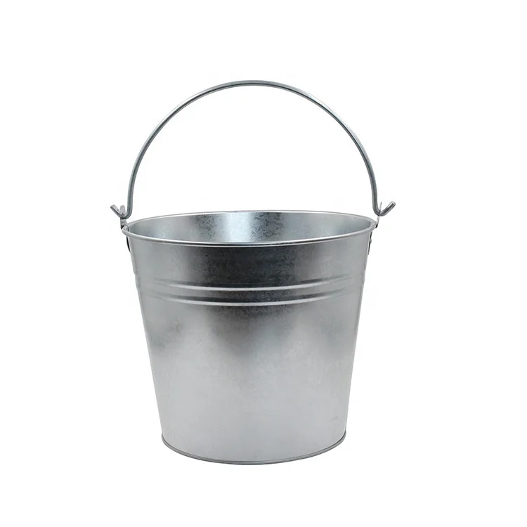 Table Party Supplies 12L Galvanized Steel Buckets Metal Pail Beer Ice Buckets Drink Wine Beer Champagne Vintage Tin Bucket