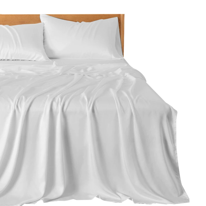 Wholesalers Soft Premium Luxury 5 star hotel Bed Sheets set plain white color cotton Fitted Sheet manufacturer