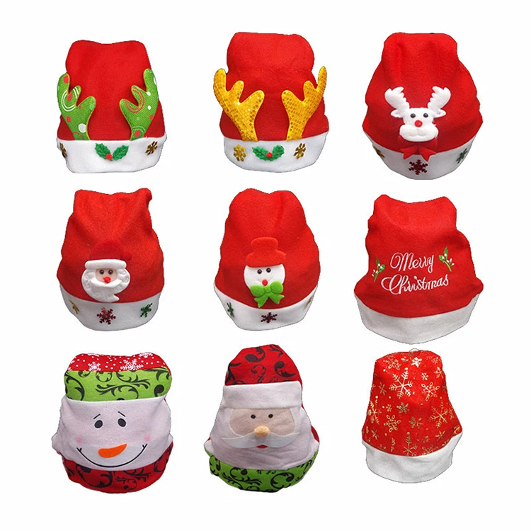 Adults Trendy Christmas Ornament Led Cap Santa Hats Christmas Cap With Lights