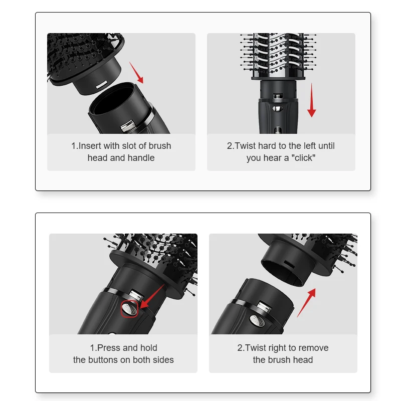 5 In 1 Curling Iron Detachable professional Multifunctional Electric Hot Air Brush Hair Styler Curling Irons rotating