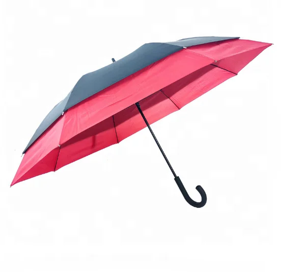 Automatic  Contractile Straight Umbrellas Black Grey Features High-quality Windproof System Flexible Fibreglass Ribs