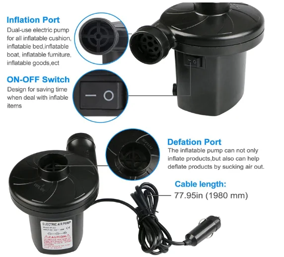 Factory Manufacture 12v car electric air pump rechargeable for mattresses