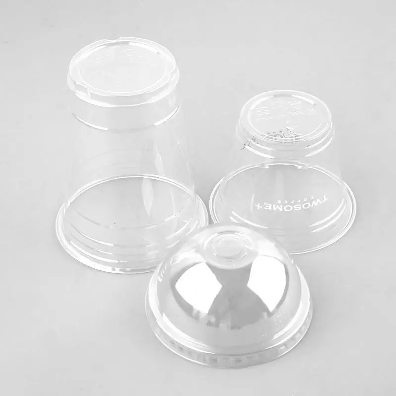 Oem/Odm Top Quality Transparent Pet Disposable Beverage  Pearl Milk Tea Plastic Orange Juice Jugo Cups With Doem / Flat Lids