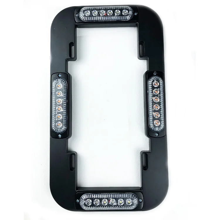 18 Flashing Patterns Multi Colors LED Warning Licence Plate Lights 12V 24V 24W Number Plate Stroke Light Traffic Safety Alarm