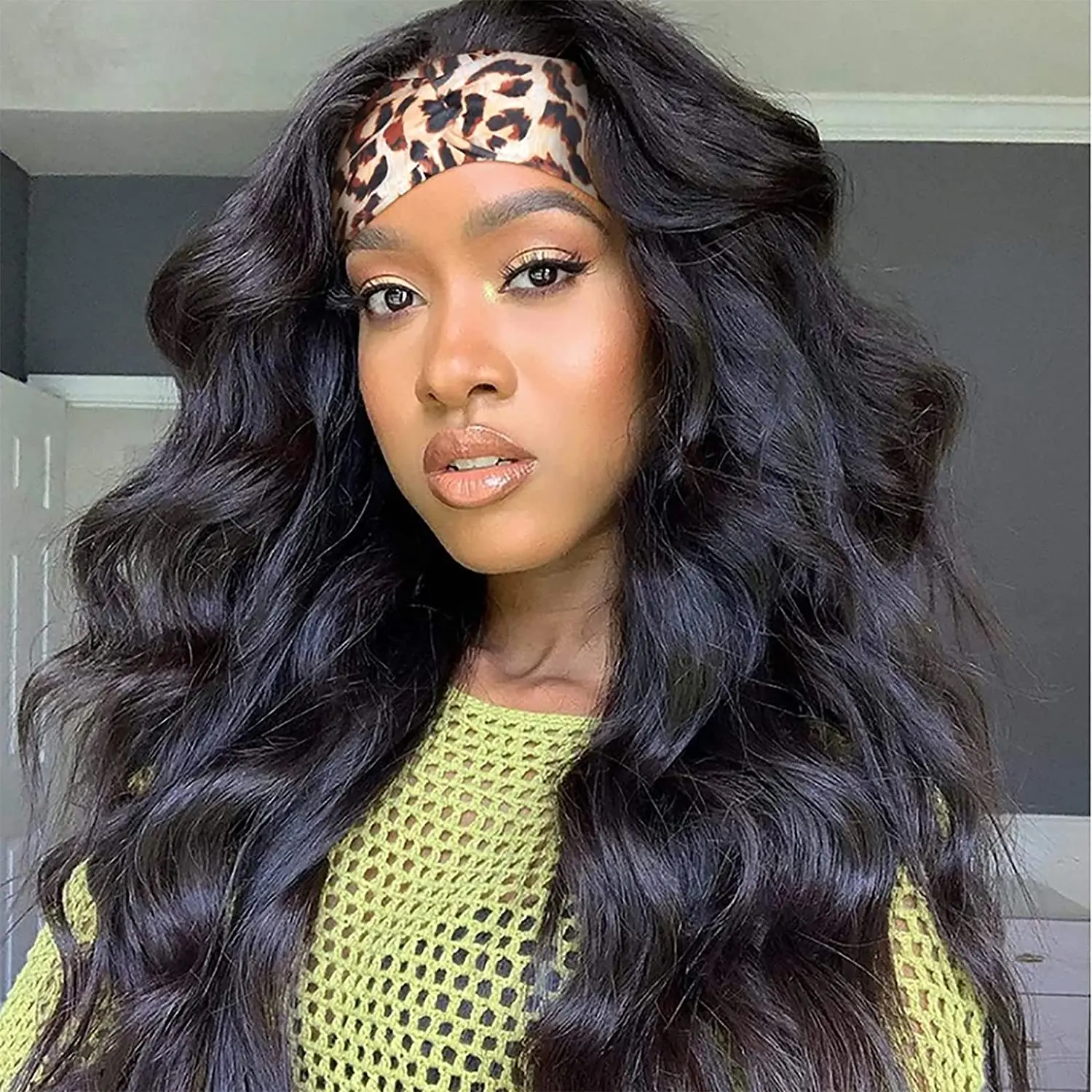 Forcuteu Wholesale Brazilian Non Lace Machine Made Natural Afro Black Woman Body Wave Curly Cuticle Aligned Virgin Human Hair Headband Wig