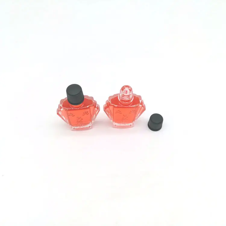 wholesale 3ml clear wind medicated oil glass bottle with black plastic screw cap glass essential balm  bottle