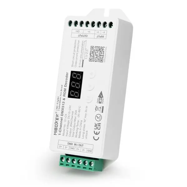 Miboxer DC12~24V DMX512 1-5Channels Constant Voltage DMX512 & RDM Decoder