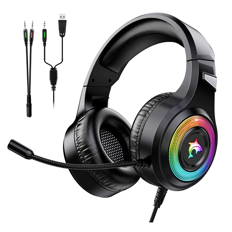 2021 Best Sellers Wintory F2 Gaming Headset Low Price 3.5mm Noise Cancelling Headphones High Bass Type C Wired Earphone With Mic