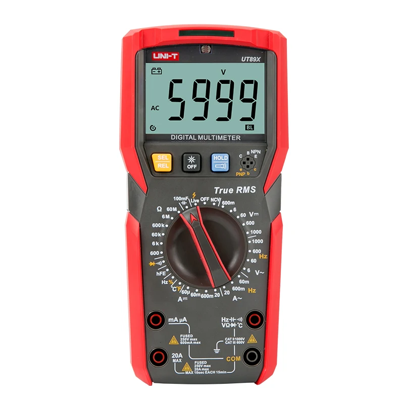UNI-T Multimeter Digital Professional UT89X True RMS NCV 20A Current AC DC Voltmeter Capacitance Resistance Tester Multimeter