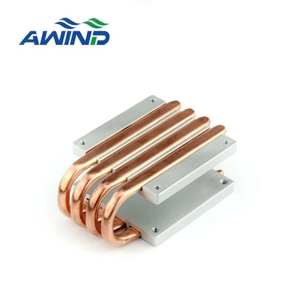 Custom aluminum profile zipper stacked fin heatpipe heat sink 100w 200w heatsinks
