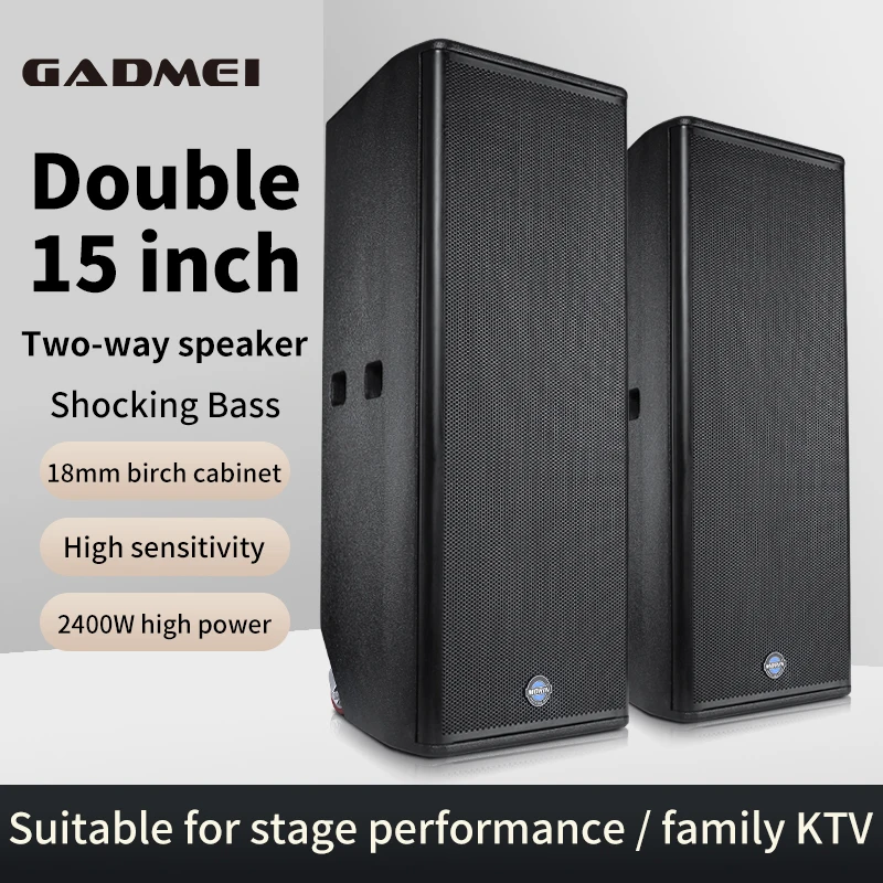 Amplifier powered speakers professional active  15 inch 1000 watt full range 15 inch speaker box dj speaker set system