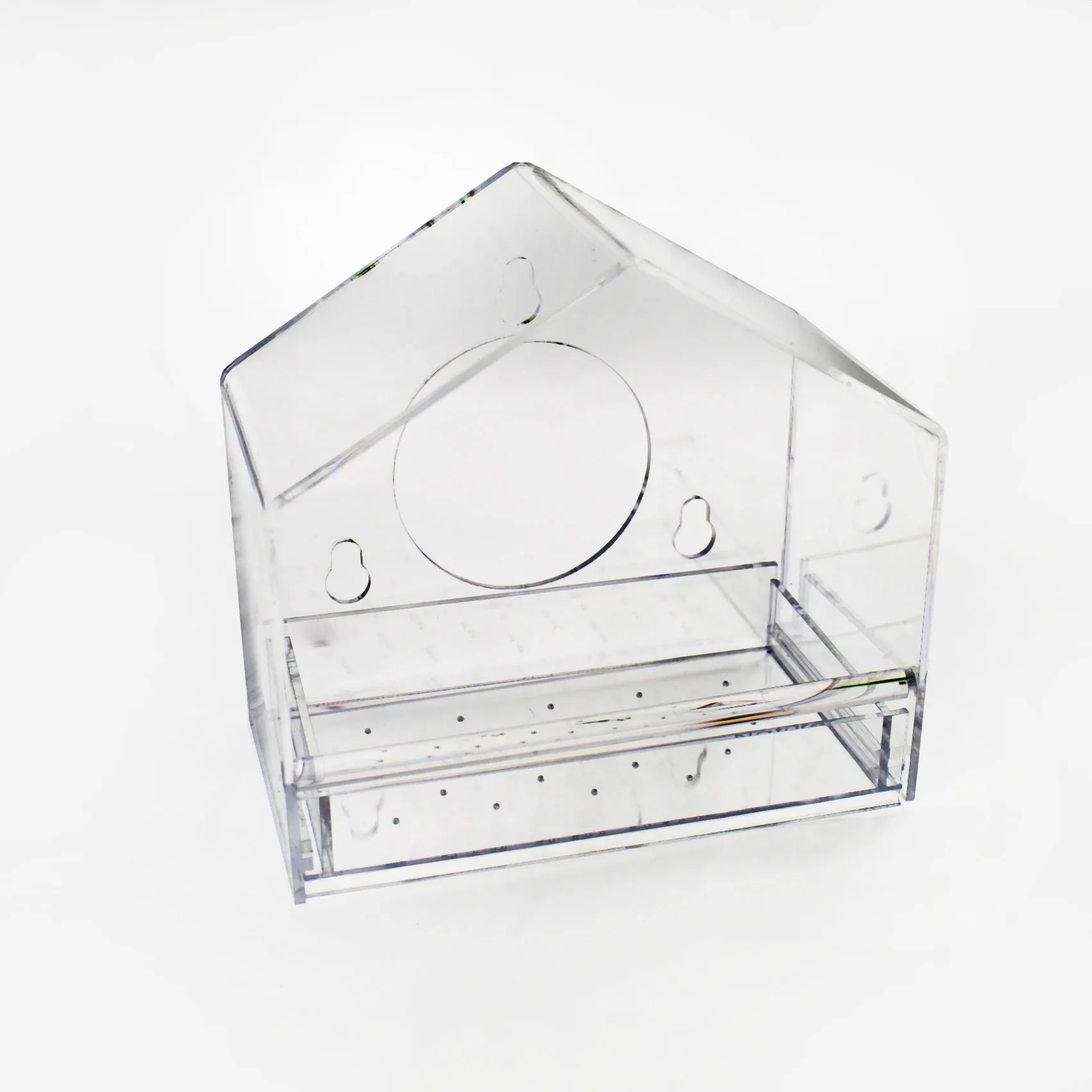 Customized Clear Acrylic bird cages Window bird feeder house household birds feeder free design
