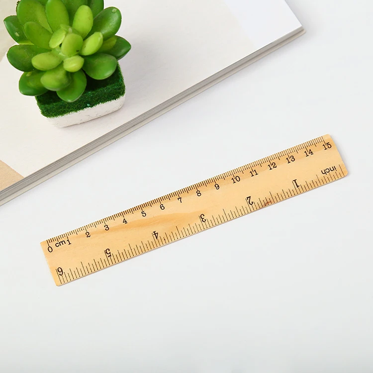 Wood Ruler 30cm Stationery Office School Customized Straight 15cm Wooden Ruler