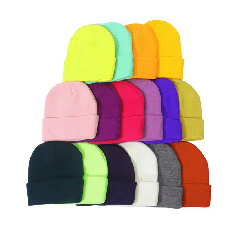 Hot Sale Cheap Custom Soft Warm Knitted Hat Caps Custom Embroidery Acrylic Winter Unisex Sports Cuff Beanie Hat
