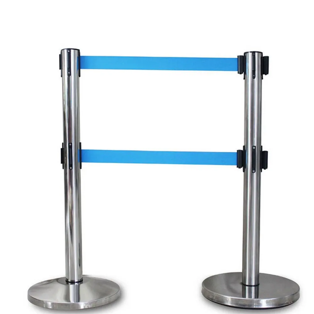 Wholesale New Year Christmas Dual Tape Queue Barrier System/Portable Queue Line Stand/Stainless Steel Queue Pole
